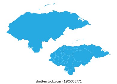 Map - Honduras Couple Set , Map of Honduras,Vector illustration eps 10.