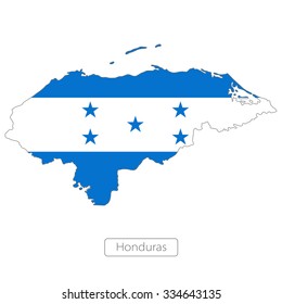 map of Honduras with the flag. North America 