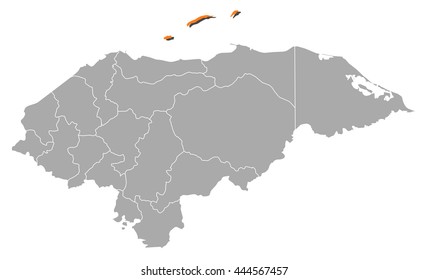 Map - Honduras, Islas de la Bahia