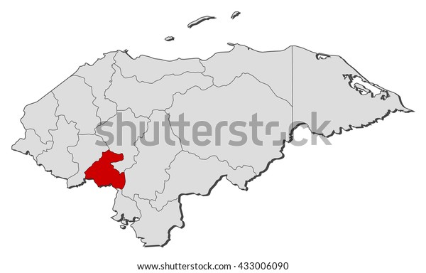 la paz honduras map Map Honduras La Paz Stock Vector Royalty Free 433006090 la paz honduras map