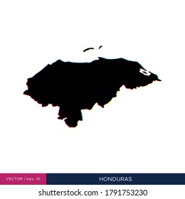 Karte von Honduras in mehrfarbigem Stil auf der Grenze Vektordesign-Vorlage.