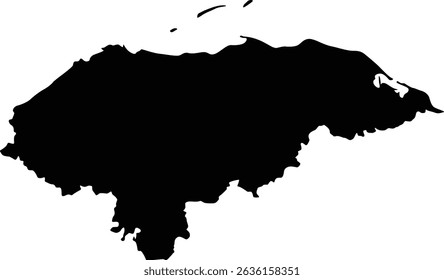Map of Honduras North American Country Silhouette Flat Design