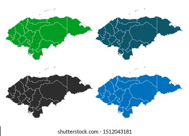 map of honduras. original map.variety of colors on white background. Vector illustration eps 10.