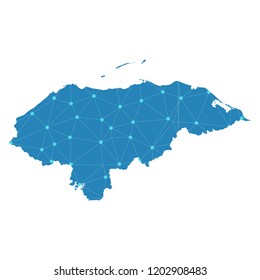 Map of Honduras from Polygonal wire frame low poly mesh,Honduras map Vector Illustration EPS10.
