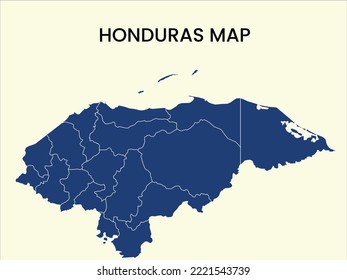 Map of Honduras, Solid Map, Honduras vector Illustration, Map of Honduras with Colour. Honduras map.