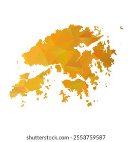 Map of Hong Kong - Gold Polygonal Design For Your. Vector illustration eps 10.