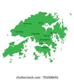 map of Hong Kong with main cities