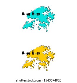 Map of Hong Kong Vector Design Template.