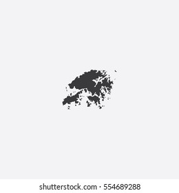 Map of Hong Kong Vector Illustration
