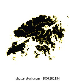 Map of hongKong, Detailed, accurate map of Hong Kong in high resolution. Vector illustration.