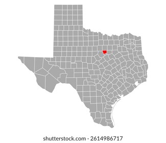 Map of Hood in Texas on white