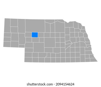 Map of Hooker in Nebraska on white