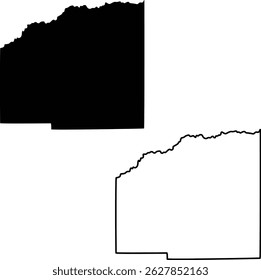 Map of Hopkins County Texas USA Silhouette Flat And Outline Design