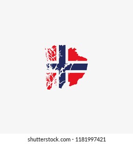 Map of Hordaland - Norway Vector Illustration
