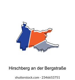 map of Horschberg An Der Bergstrabe vector design template, national borders and important cities illustration