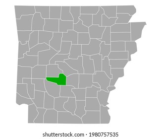 Map of Hot Spring in Arkansas on white