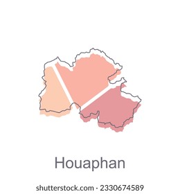 Map of Houaphan modern outline, vector map of Laos illustration vector Design Template, suitable for your company
