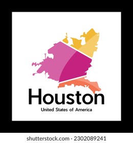 Map Of Houston City Illustration Creative Logo
