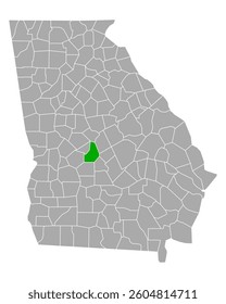 Map of Houston in Georgia on white