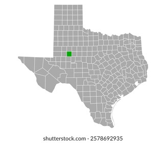 Map of Howard in Texas on white