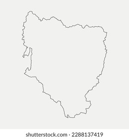 Map of Huesca - Aragon - Spain outline silhouette graphic element Illustration template design
