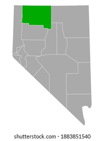 Karte von Humboldt in Nevada auf weiß