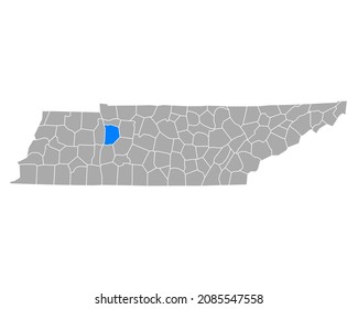 Map of Humphreys in Tennessee on white