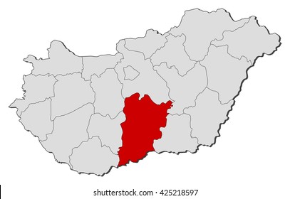 Map - Hungary, Bacs-Kiskun