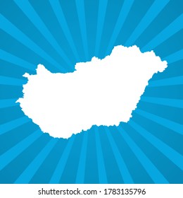 Map of Hungary blue comic pop art vector.