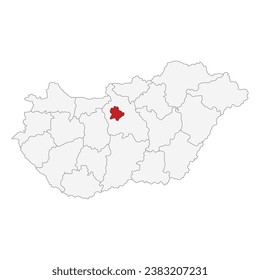 Map of Hungary with Budapest a capital city