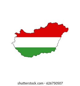 Map of Hungary. Color icon.