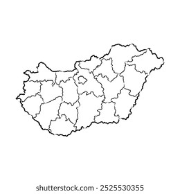 Mapa de Hungría. Mapa Concepto