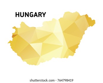 Map Hungary country polygon. Icon symbol isolated on white background. Vector illustration.