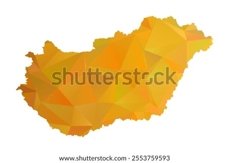 Map of Hungary - Gold Polygonal Design For Your. Vector illustration eps 10.