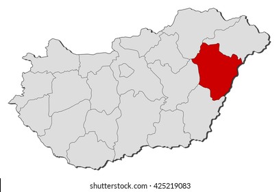 Map - Hungary, Hajdu-Bihar