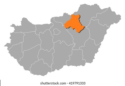 Map - Hungary, Heves