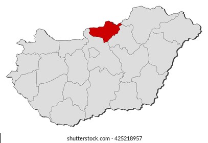 Map - Hungary, Nograd