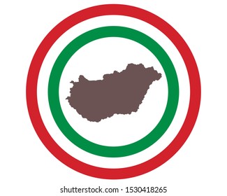 Map of Hungary on background with flag