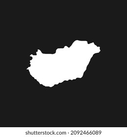 Map of Hungary on White Background