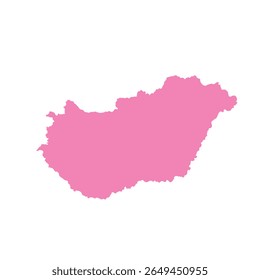 Mapa da Hungria, silhueta de sinais. World Map Globe (em inglês). Ilustração de vetor isolada em fundo branco. continente europeu.