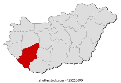 Map - Hungary, Somogy