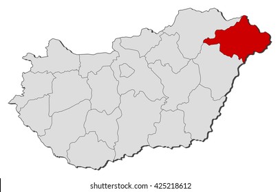 Map - Hungary, Szabolcs-Szatmar-Bereg