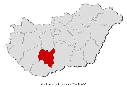 Map - Hungary, Tolna