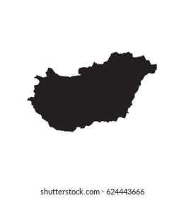 Map of Hungary vector icon.
