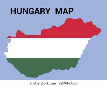 Map of Hungary, Hungary vector illustration, Hungary Map with the National Flag.