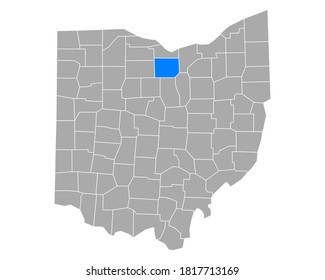 Map of Huron in Ohio on white