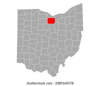 Mapa de Huron en Ohio en blanco