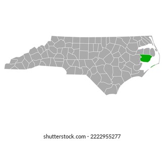 Mapa de Hyde en Carolina del Norte en blanco