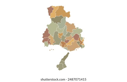 Map of Hyogo for education,Travel worldwide, earth geography website layouts, background,study geography,work in graphics.Suitable for those interested in using illustrations Provinces in Japan