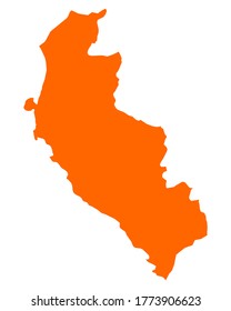 Map of Ica on white